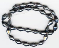 16 inch strand of 12x8mm Hematite Smooth Bicone Beads